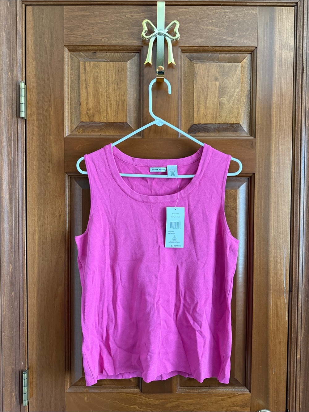 Laura Ashley Vibrant Pink Scoop Neck Tank